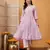 Hand embroidered lilac cotton lucknowi chikankari anarkali a-line kurta