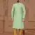 Green Silk Dupion Printed Kurta Pajama For Mens