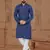 Navy Blue Star Silk Plain Kurta Pajama For Mens