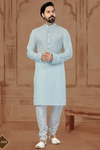 Grey Star Silk Plain Kurta Pajama For Mens
