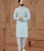 Grey Star Silk Plain Kurta Pajama For Mens