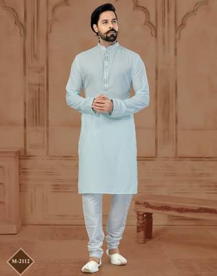 Grey Star Silk Plain Kurta Pajama For Mens 2