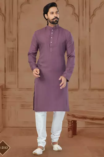 Wine Star Silk Plain Kurta Pajama For Mens