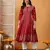 Hand embroidered blood red cotton lucknowi chikankari anarkali a-line kurta