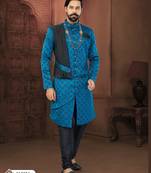 Blue Soft Jackard Havy Classic Fancy Button For Mens