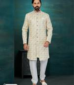 Golden & Mix Colour Chikankari Lucknawi Havy Classic/Wedding For Mens