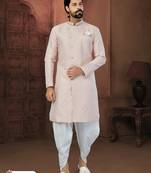 Peach Banarasi Zari Jackard Havy Classic Fancy Button For Mens