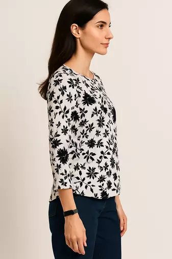 women's cotton printed straight kurta top