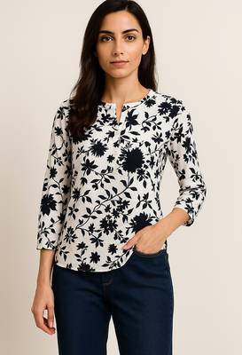 women's cotton printed straight kurta top 3
