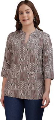 women's cotton printed straight kurta top | stylish ethnic wear for daily 1