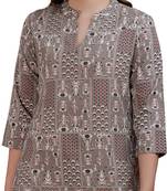 women's cotton printed straight kurta top | stylish ethnic wear for daily