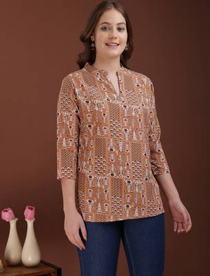 women's cotton printed straight kurta top 5