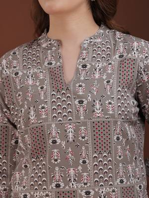 women's cotton printed straight kurta top | stylish ethnic wear for daily 4