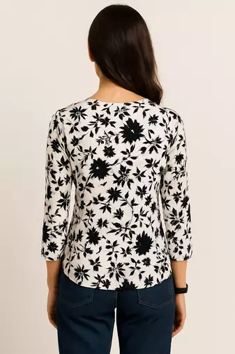 women's cotton printed straight kurta top