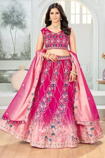 Pink Bollywood Wedding Lehenga Choli