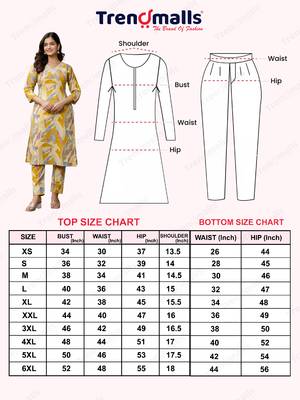 Trendmalls yellow printed kurta pant embroidery neck work kurta set 7