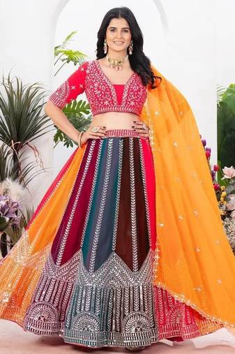 Multi Color Wedding Lehenga Choli