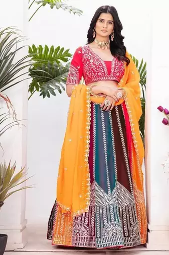 Multi Color Wedding Lehenga Choli