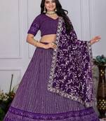 purple Wedding Lehenga Choli for Women