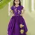 Purple cotton silk embroidered girls gharara paired with blouse