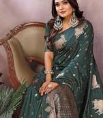 Dark green Color Gala weaving Banarasi Art Silk Saree