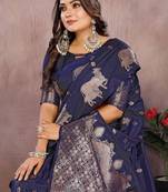 Dark Purple Color Gala weaving Banarasi Art Silk Saree