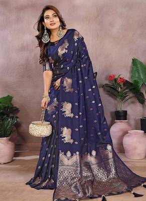 Dark Purple Color Gala weaving Banarasi Art Silk Saree 3