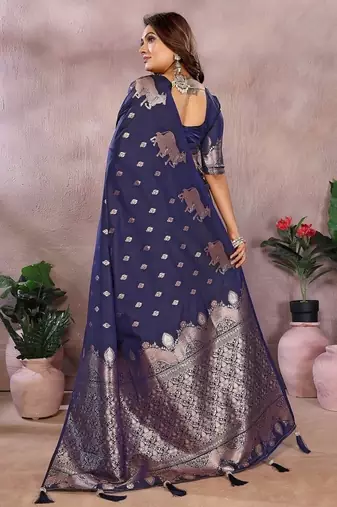 Dark Purple Color Gala weaving Banarasi Art Silk Saree