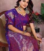 Purple Color Gala weaving Banarasi Art Silk Saree