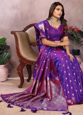 Purple Color Gala weaving Banarasi Art Silk Saree 2