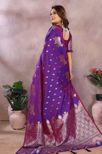 Purple Color Gala weaving Banarasi Art Silk Saree