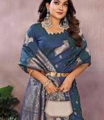 Teal Color Gala weaving Banarasi Art Silk Saree