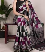 Grace Chanderi Printed Saree with Majestic Temple Border