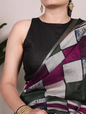 Grace Chanderi Printed Saree with Majestic Temple Border 2