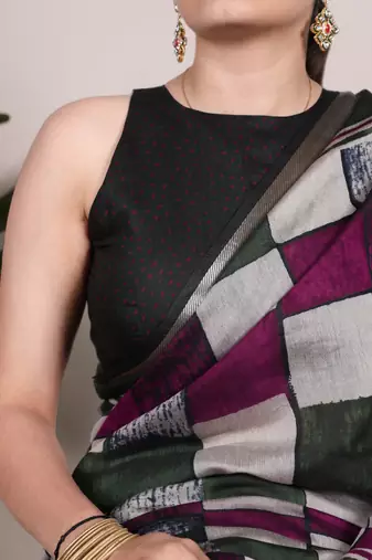 Grace Chanderi Printed Saree with Majestic Temple Border