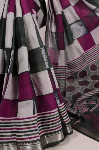 Grace Chanderi Printed Saree with Majestic Temple Border