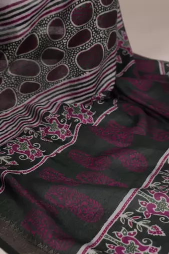 Grace Chanderi Printed Saree with Majestic Temple Border