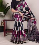 Grace Chanderi Printed Saree with Majestic Temple Border
