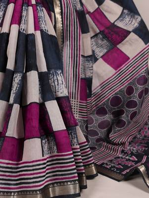 Grace Chanderi Printed Saree with Majestic Temple Border 3