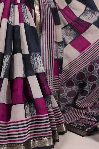 Grace Chanderi Printed Saree with Majestic Temple Border