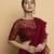 Maroon organza plain saree with embroidered blouse & belt