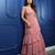 Pink georgette plain saree with embroidered blouse & belt