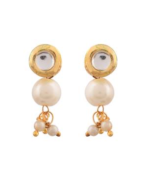 Triple layer pearl necklace & earrings set for women 3