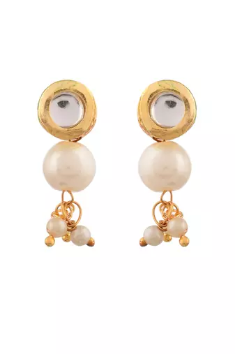 Triple layer pearl necklace & earrings set for women