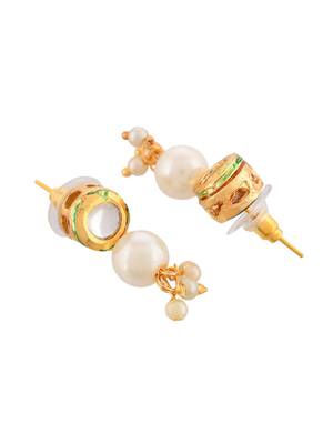 Triple layer pearl necklace & earrings set for women 4