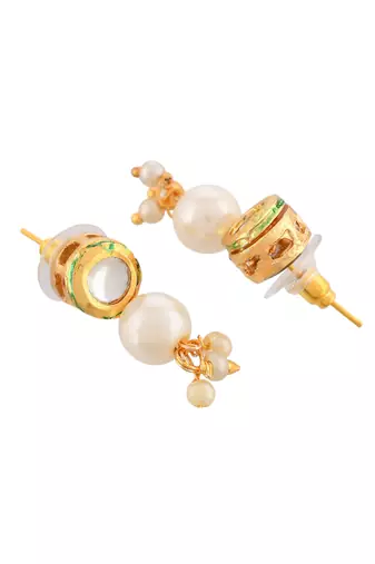 Triple layer pearl necklace & earrings set for women