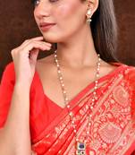 Long layered multi beaded kundan with pearl jewellery set