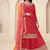  red chinon straight suit for women ethnic wear