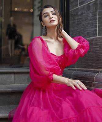 pink net plain Lehenga 4