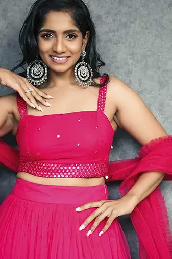 pink net plain Lehenga